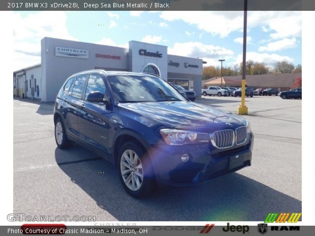 2017 BMW X3 xDrive28i in Deep Sea Blue Metallic