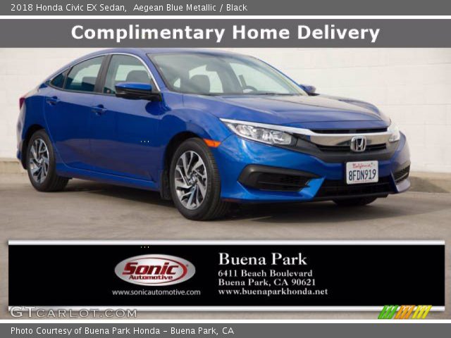 2018 Honda Civic EX Sedan in Aegean Blue Metallic