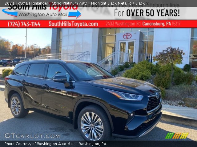 2021 Toyota Highlander Hybrid Platinum AWD in Midnight Black Metallic