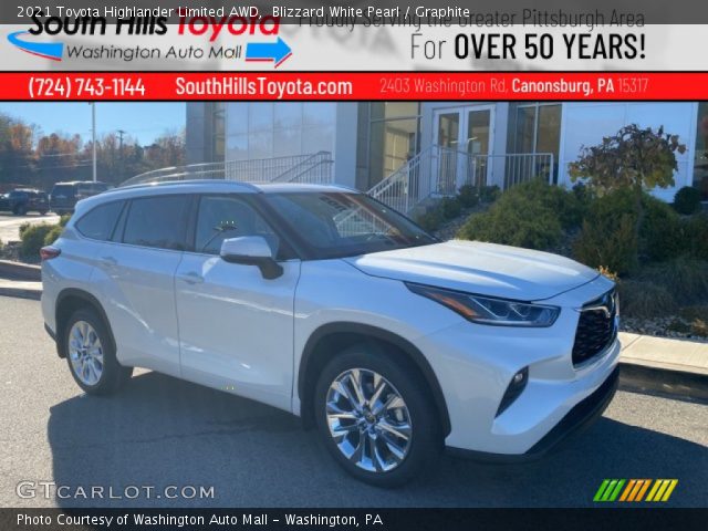 2021 Toyota Highlander Limited AWD in Blizzard White Pearl