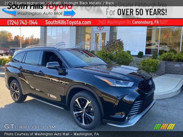 2021 Toyota Highlander XSE AWD in Midnight Black Metallic