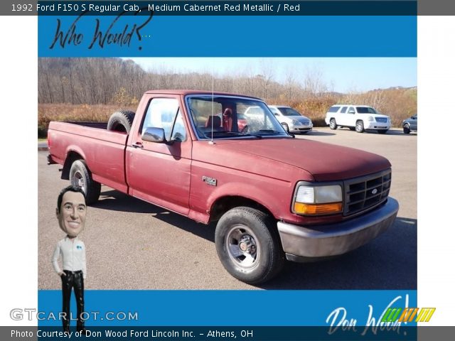 1992 Ford F150 S Regular Cab in Medium Cabernet Red Metallic