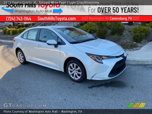 2021 Toyota Corolla LE in Blizzard White Pearl