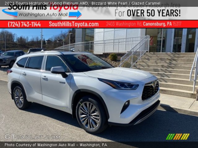 2021 Toyota Highlander Hybrid Platinum AWD in Blizzard White Pearl