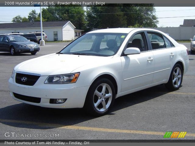2008 Hyundai Sonata SE V6 in Powder White Pearl