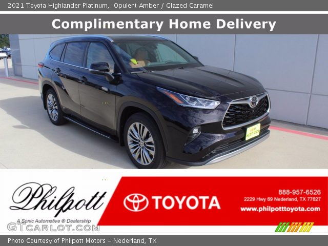 2021 Toyota Highlander Platinum in Opulent Amber