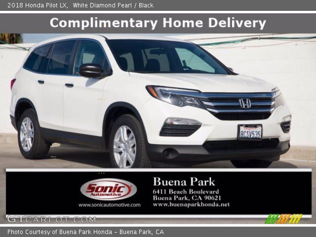 2018 Honda Pilot LX in White Diamond Pearl