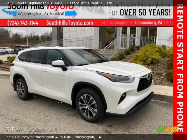 2021 Toyota Highlander XLE AWD in Blizzard White Pearl