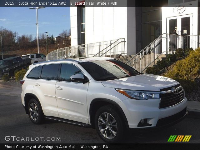 2015 Toyota Highlander XLE AWD in Blizzard Pearl White