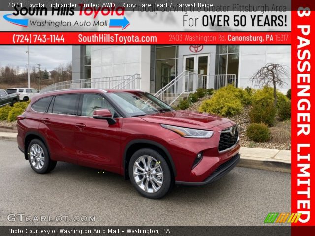 2021 Toyota Highlander Limited AWD in Ruby Flare Pearl