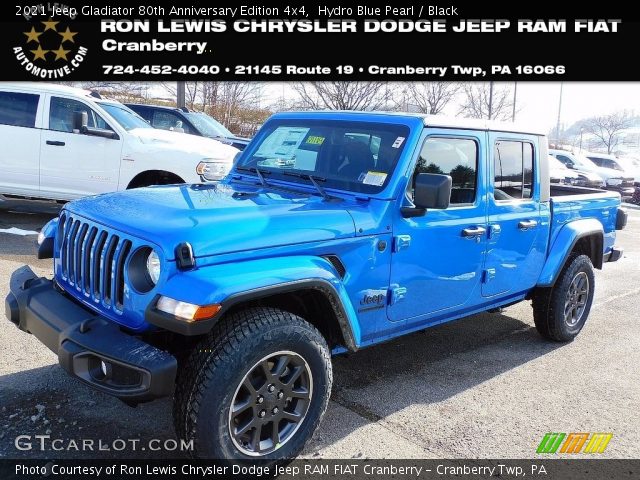 2021 Jeep Gladiator 80th Anniversary Edition 4x4 in Hydro Blue Pearl