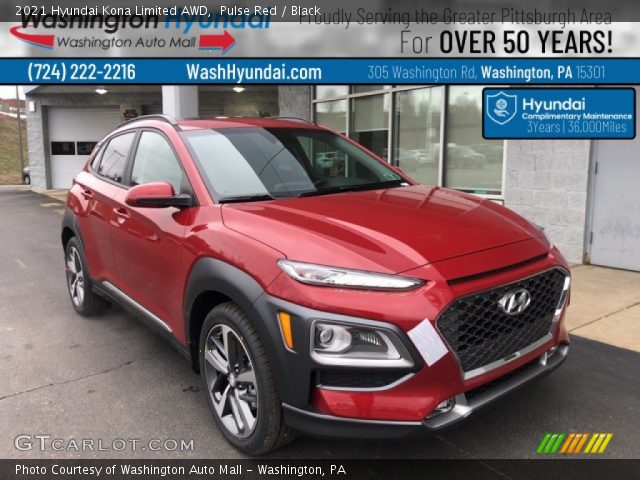2021 Hyundai Kona Limited AWD in Pulse Red