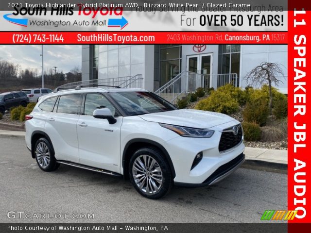 2021 Toyota Highlander Hybrid Platinum AWD in Blizzard White Pearl