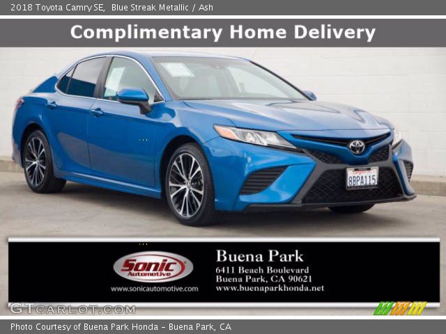 2018 Toyota Camry SE in Blue Streak Metallic