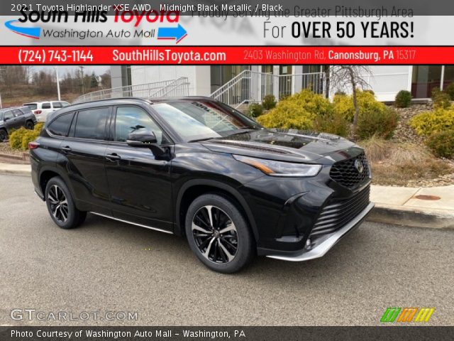 2021 Toyota Highlander XSE AWD in Midnight Black Metallic