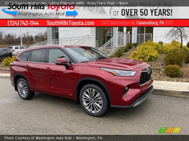 2021 Toyota Highlander Hybrid Platinum AWD in Ruby Flare Pearl