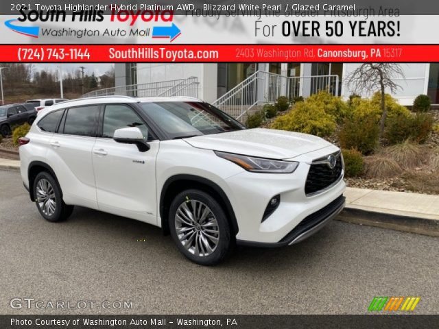 2021 Toyota Highlander Hybrid Platinum AWD in Blizzard White Pearl