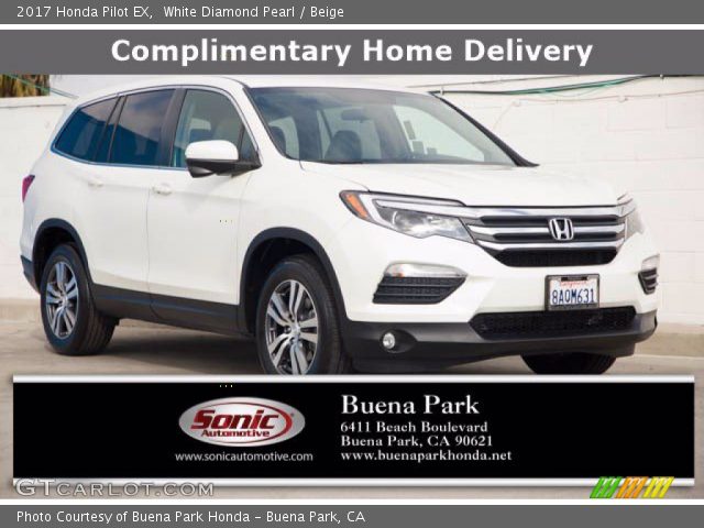 2017 Honda Pilot EX in White Diamond Pearl