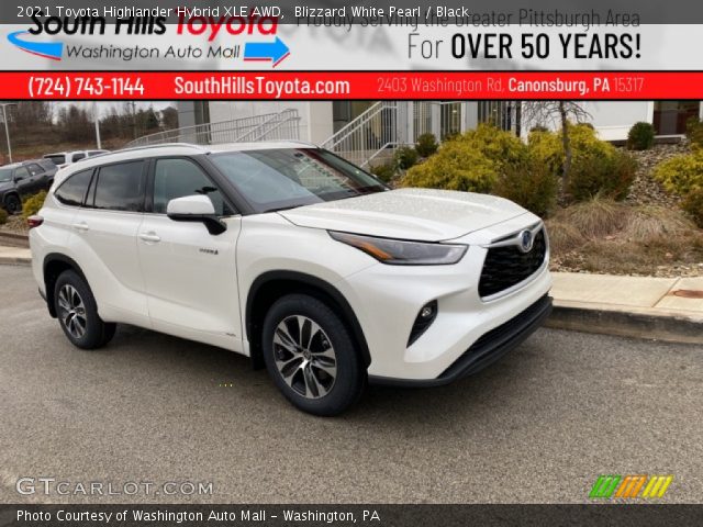 2021 Toyota Highlander Hybrid XLE AWD in Blizzard White Pearl