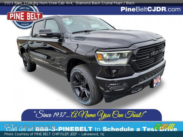 2021 Ram 1500 Big Horn Crew Cab 4x4 in Diamond Black Crystal Pearl