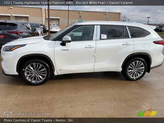 2021 Toyota Highlander Hybrid Platinum AWD in Blizzard White Pearl