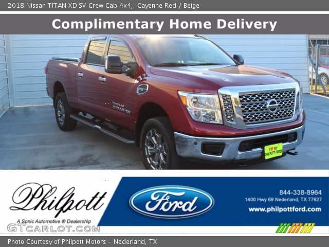 2018 Nissan TITAN XD SV Crew Cab 4x4 in Cayenne Red