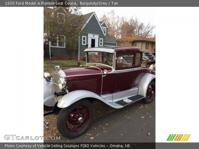 1930 Ford Model A Rumble Seat Coupe in Burgundy/Grey
