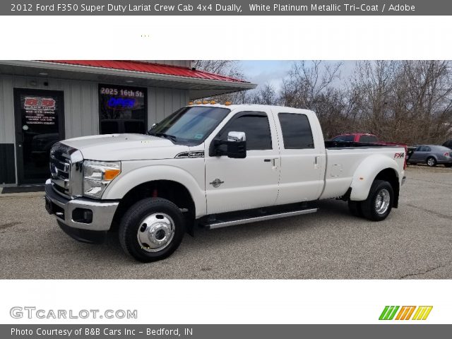 2012 Ford F350 Super Duty Lariat Crew Cab 4x4 Dually in White Platinum Metallic Tri-Coat