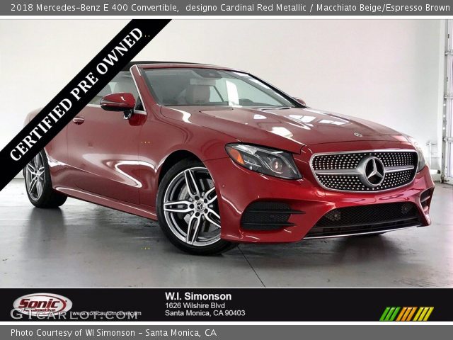 2018 Mercedes-Benz E 400 Convertible in designo Cardinal Red Metallic
