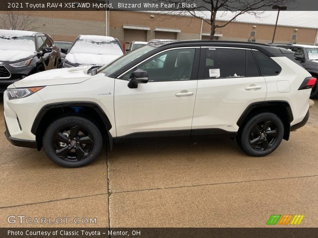 2021 Toyota RAV4 XSE AWD Hybrid in Blizzard White Pearl