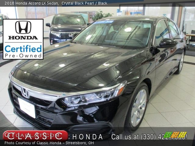 2018 Honda Accord LX Sedan in Crystal Black Pearl