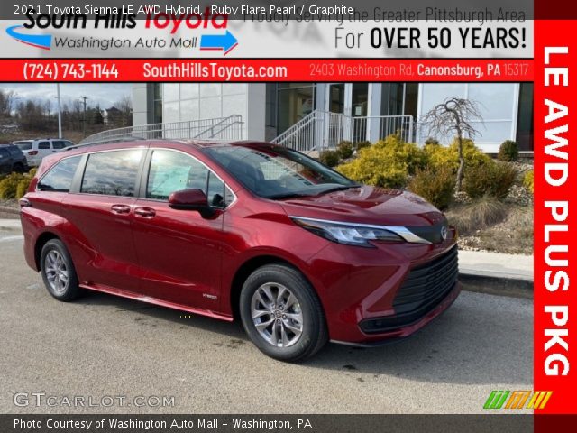 2021 Toyota Sienna LE AWD Hybrid in Ruby Flare Pearl