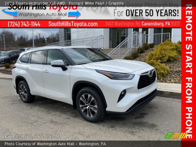 2021 Toyota Highlander XLE AWD in Blizzard White Pearl