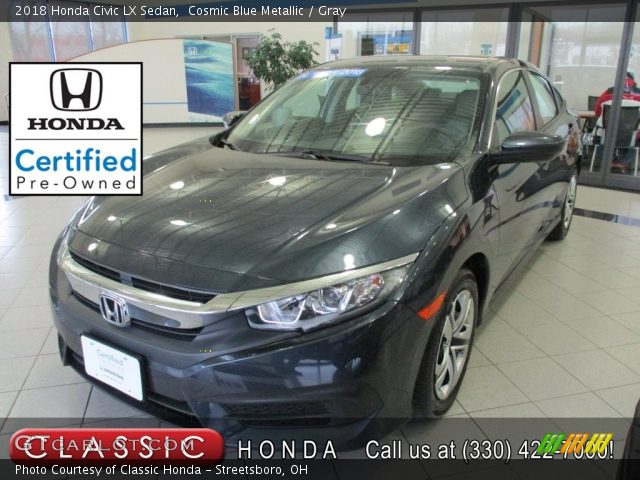 2018 Honda Civic LX Sedan in Cosmic Blue Metallic