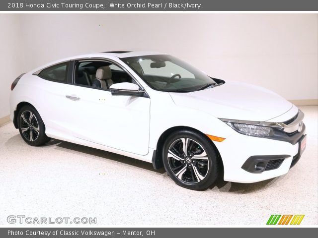 2018 Honda Civic Touring Coupe in White Orchid Pearl