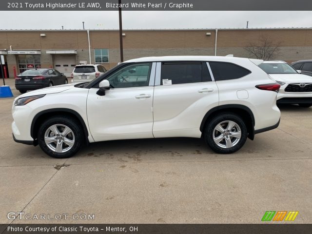 2021 Toyota Highlander LE AWD in Blizzard White Pearl