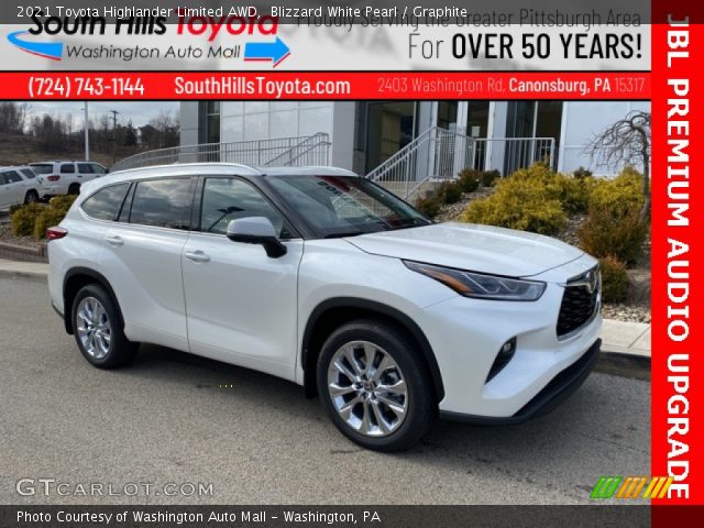 2021 Toyota Highlander Limited AWD in Blizzard White Pearl