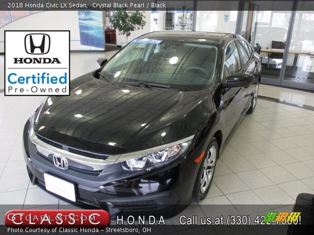 2018 Honda Civic LX Sedan in Crystal Black Pearl
