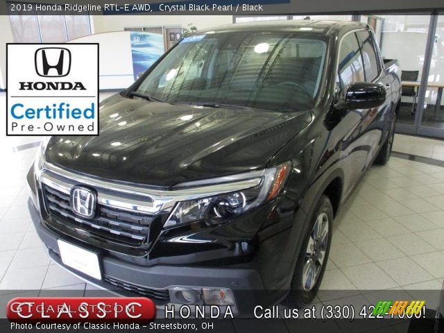 2019 Honda Ridgeline RTL-E AWD in Crystal Black Pearl