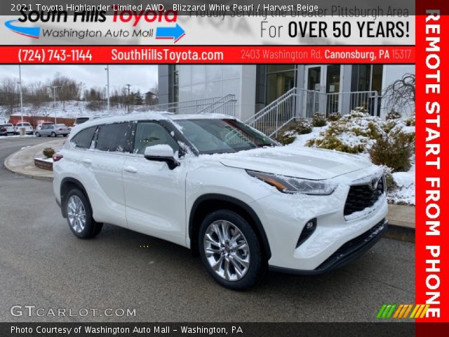 2021 Toyota Highlander Limited AWD in Blizzard White Pearl