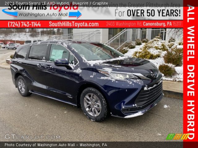 2021 Toyota Sienna LE AWD Hybrid in Blueprint
