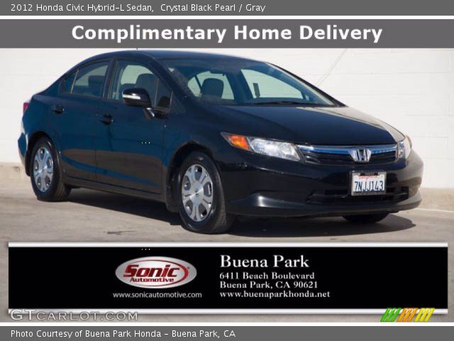 2012 Honda Civic Hybrid-L Sedan in Crystal Black Pearl