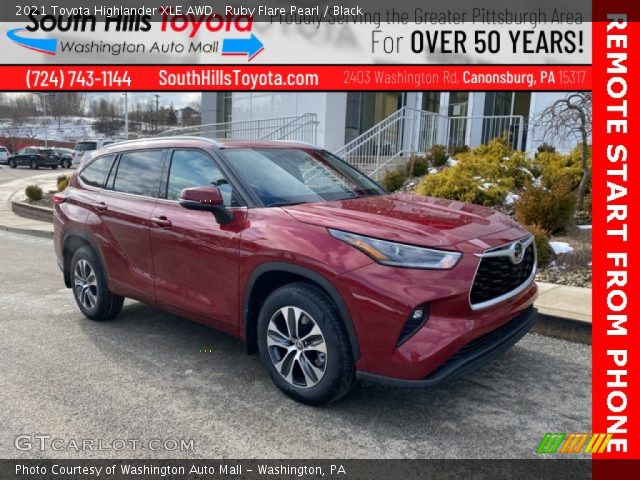 2021 Toyota Highlander XLE AWD in Ruby Flare Pearl