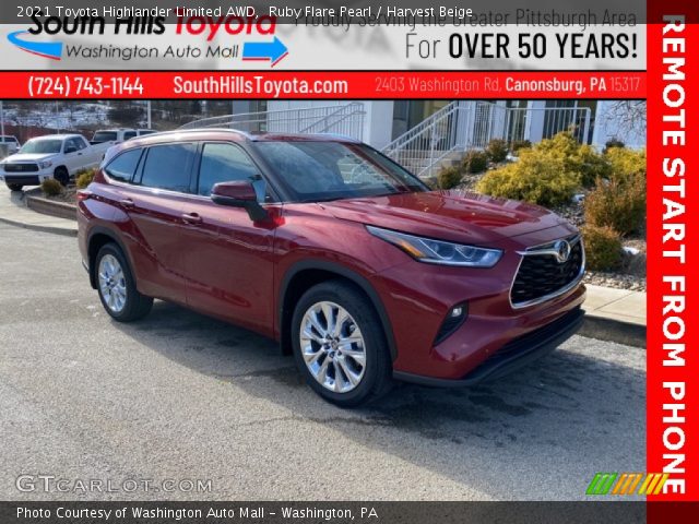 2021 Toyota Highlander Limited AWD in Ruby Flare Pearl