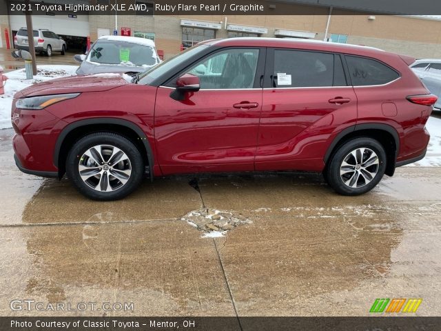 2021 Toyota Highlander XLE AWD in Ruby Flare Pearl