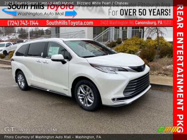 2021 Toyota Sienna Limited AWD Hybrid in Blizzard White Pearl