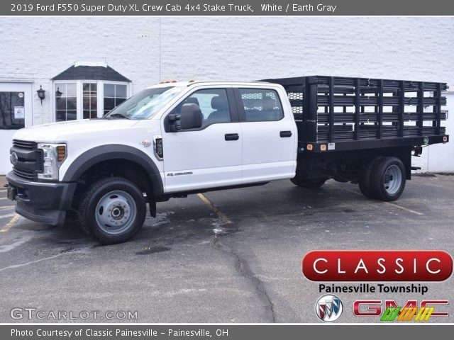 2019 Ford F550 Super Duty XL Crew Cab 4x4 Stake Truck in White