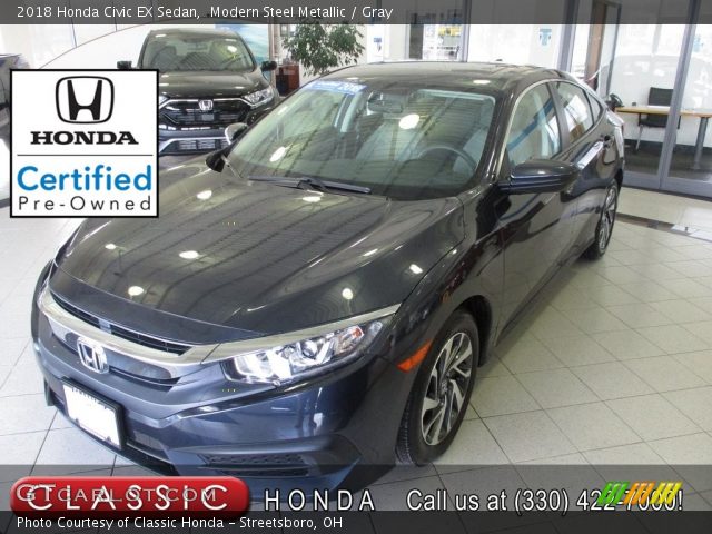 2018 Honda Civic EX Sedan in Modern Steel Metallic