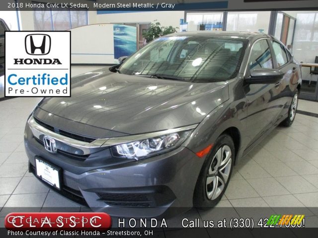 2018 Honda Civic LX Sedan in Modern Steel Metallic
