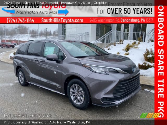 2021 Toyota Sienna LE AWD Hybrid in Predawn Gray Mica